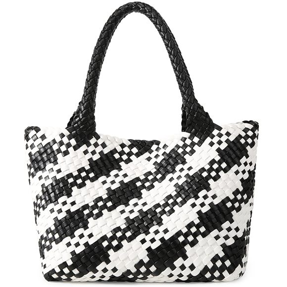 Woven Bag, Fashion Top Handle Shoulder Bag Vegan Leather Sr :v - Picture 1 of 6